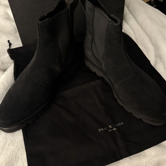 NIB Rag and Bone Bedford Chelsea Boot - Black Suede Size US11 EU44 #1140 - Picture 12 of 14